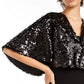 Capelet de lantejoulas Teeze Me Juniors, preto, tamanho grande