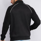 Jaqueta esportiva masculina Sean John com logo listrado, preta, tamanho médio