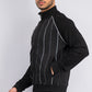 Jaqueta esportiva masculina Sean John com logo listrado, preta, tamanho médio