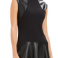 Vestido feminino N Natori em couro sintético e babados estilo mergulho, preto, tamanho 8
