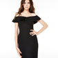 Vestido justo com ombros de fora e mangas curtas Emerald Sundae Juniors, tamanho XS, feminino