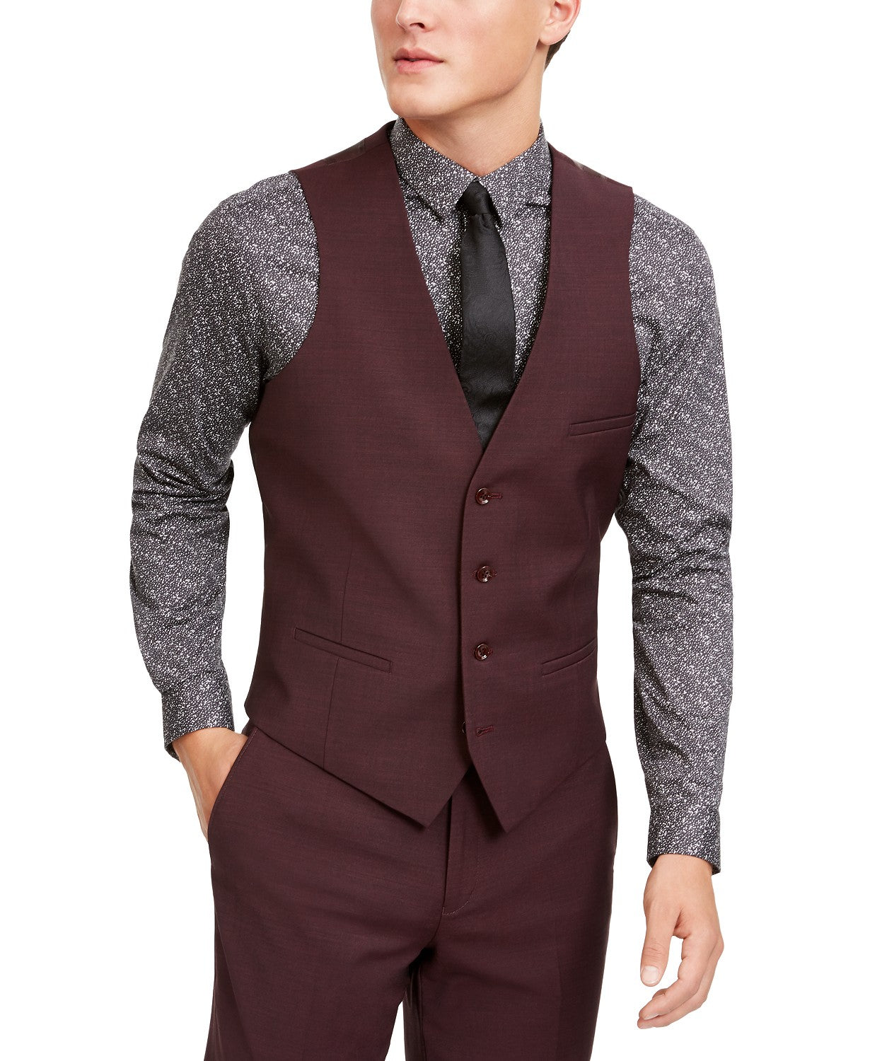 Colete masculino Bar III Slim-Fit Active Stretch Solid, roxo, tamanho grande