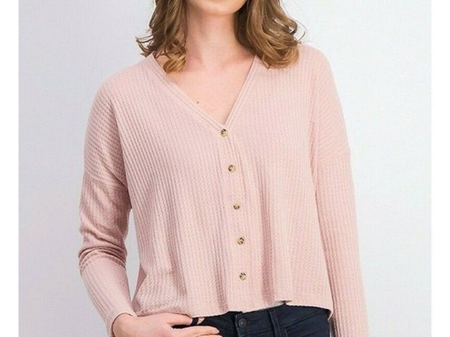 Cardigan grande de malha waffle Hippie Rose Juniors, roxo, tamanho médio