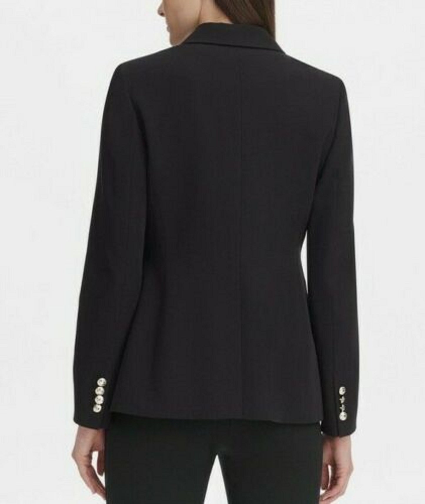 Blazer feminino Tommy Hilfiger de um botão, preto, tamanho 8