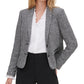 Tommy Hilfiger Blazer Feminino Marled Peak-Lapel Cinza Escuro Tamanho 10