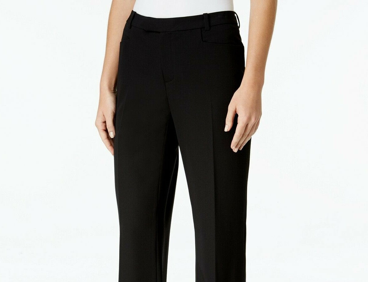 Calça social feminina Tommy Hilfiger Modern com perna reta, preta, tamanho 14