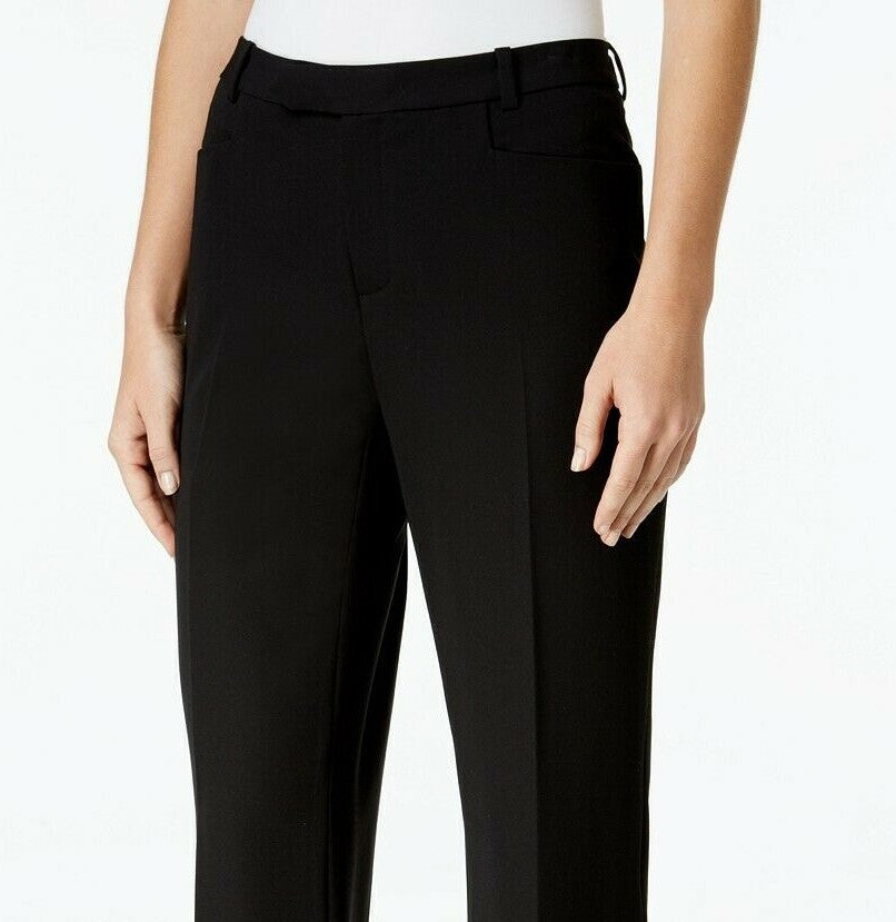 Calça social feminina Tommy Hilfiger Modern com perna reta, preta, tamanho 16