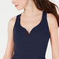 Vestido feminino B Darlin Junior com decote em V e ajuste evasê, azul, tamanho 9