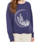 Moletom com estampa gráfica Pretty Rebellious Juniors Moon, azul escuro, tamanho extra pequeno