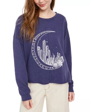 Moletom com estampa gráfica Moon do Rebelious One Juniors, azul escuro, tamanho extra grande