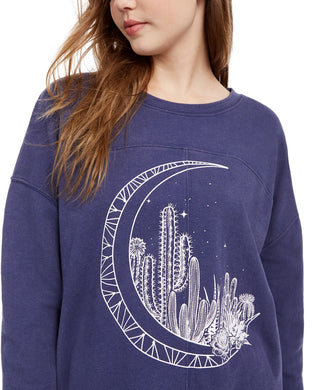 Moletom com estampa gráfica Moon do Rebelious One Juniors, azul escuro, tamanho extra grande