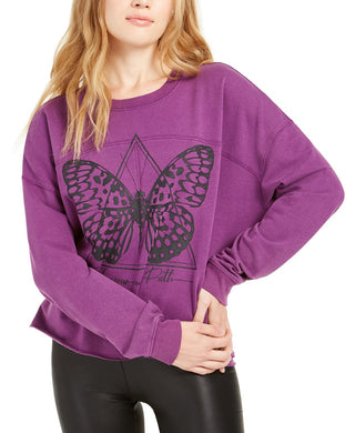 Moletom com estampa de borboleta Rebelious One Juniors, roxo, tamanho grande
