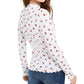 Blusa de gola alta com estampa de rosas Rebellious One Junior, branca, tamanho X-G