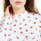 Blusa de gola alta com estampa de rosas Rebellious One Junior, branca, tamanho X-G