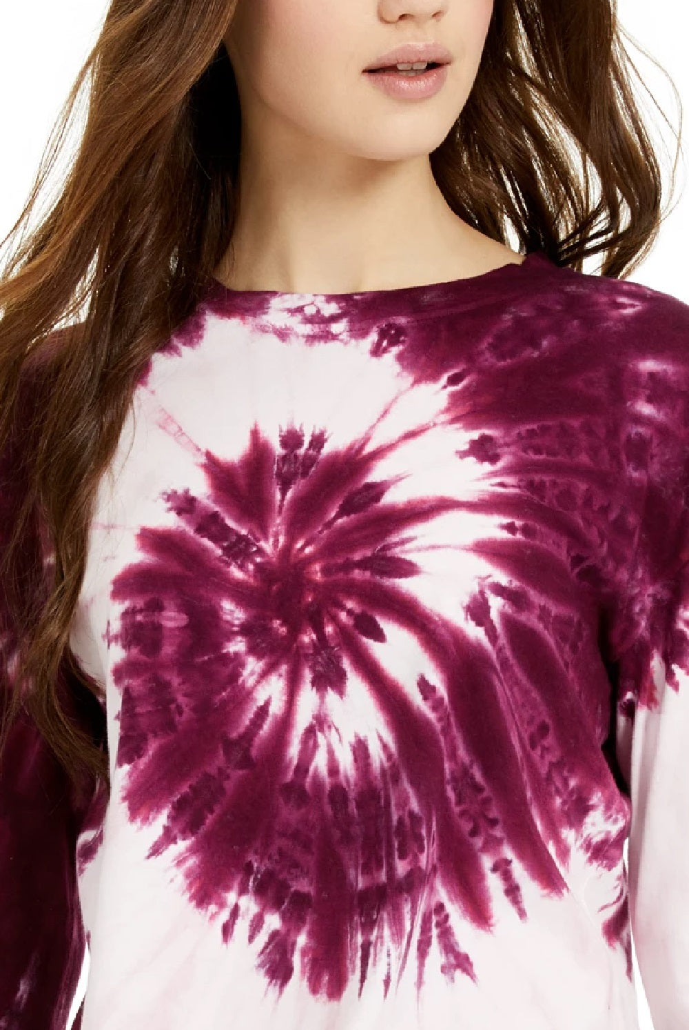 Camiseta de manga comprida com estampa tie-dye do Rebellious Juniors, roxa, tamanho grande