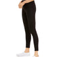 Leggings de malha ponte frontal de camurça sintética Rewash Junior's, pretas, tamanho X-S