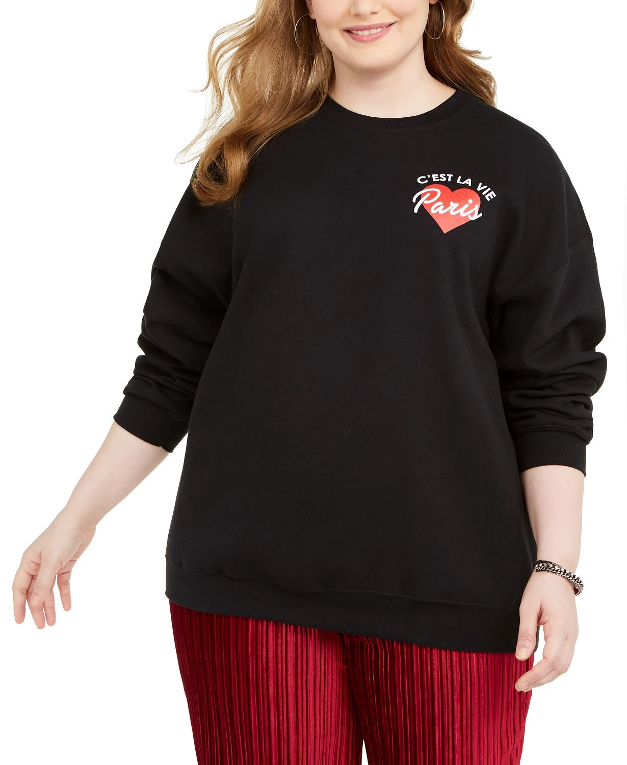 Moletom Feminino Love Tribe Trendy Plus C'est La Vie Preto Tamanho 3X