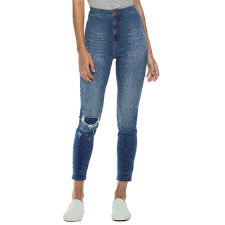 Calças jegging Rewash Juniors de cintura super alta Vixen, tamanho 3, azul