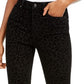 Calça Jeans Rewash Juniors Velvet Leopard Preta Tamanho 0