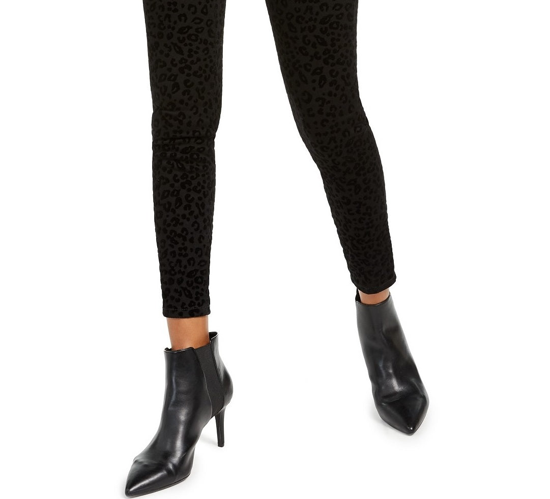 Calça Jeans Rewash Juniors Velvet Leopard Preta Tamanho 1