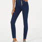 Calça jeans skinny de cintura alta com botões Rewash Juniors, azul, tamanho 1