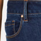 Calça jeans skinny de cintura alta com botões Rewash Juniors, azul, tamanho 1