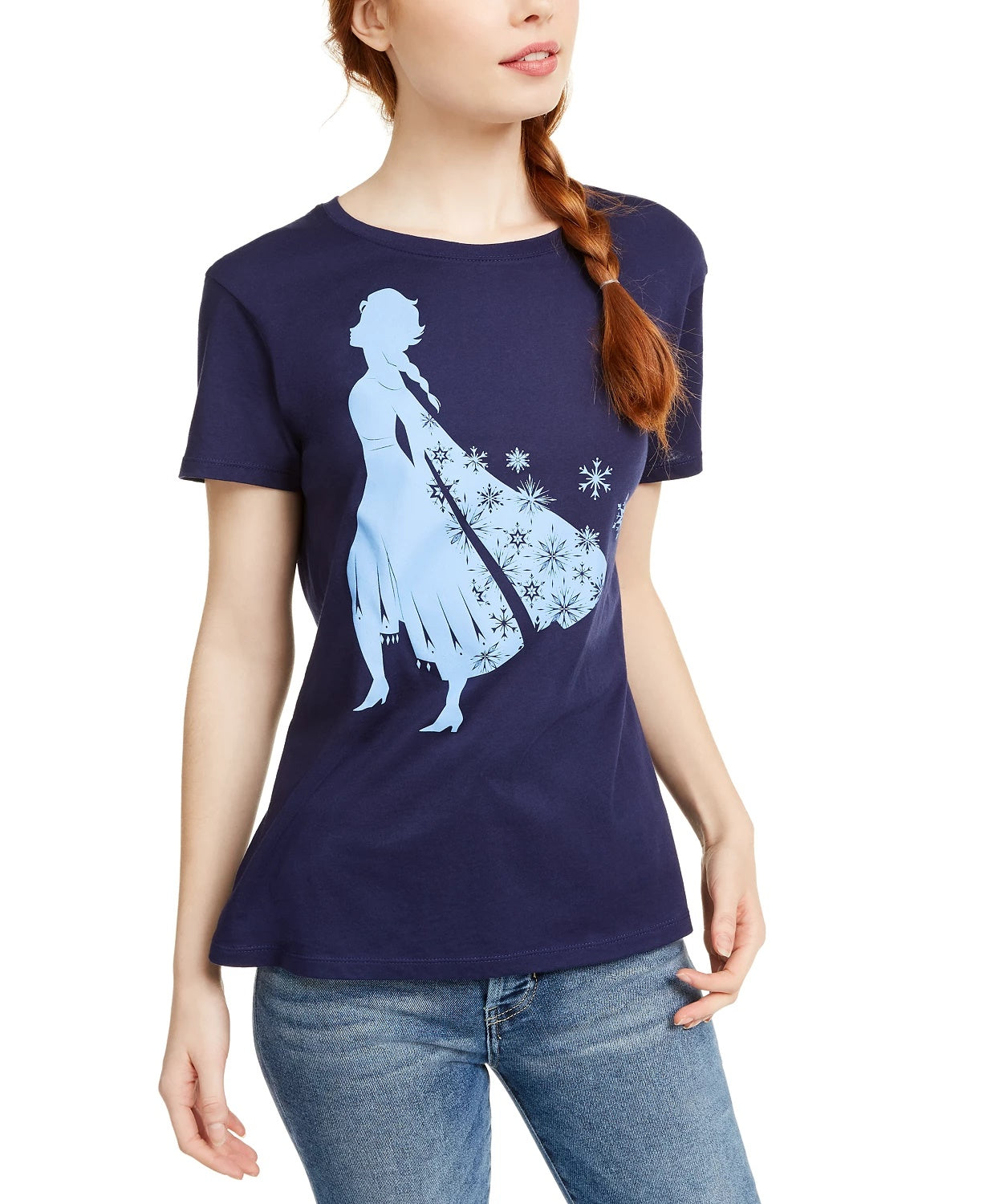 Camiseta estampada Frozen da Disney Juniors, azul médio, tamanho grande