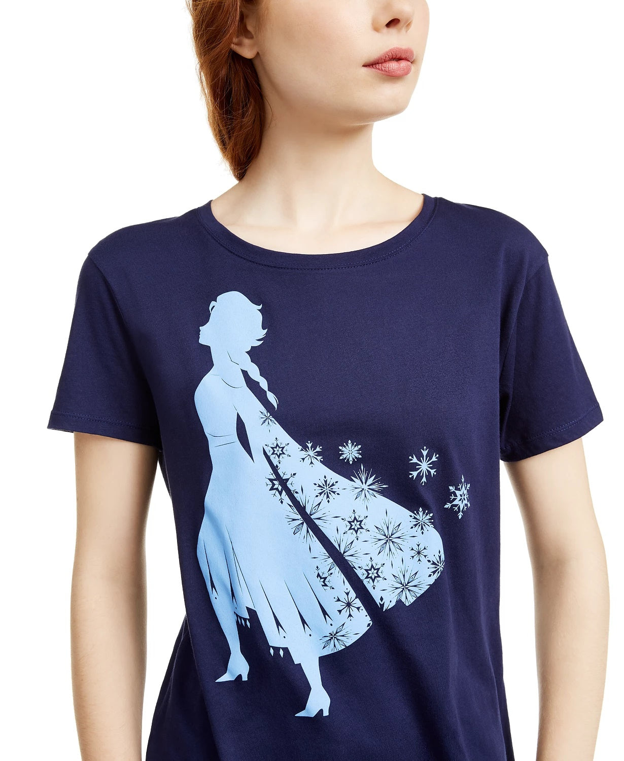 Camiseta gráfica Frozen da Disney Juniors, tamanho azul médio, tamanho extragrande