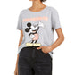 Camiseta estampada do Mickey Mouse da Disney Juniors, cinza, tamanho pequeno