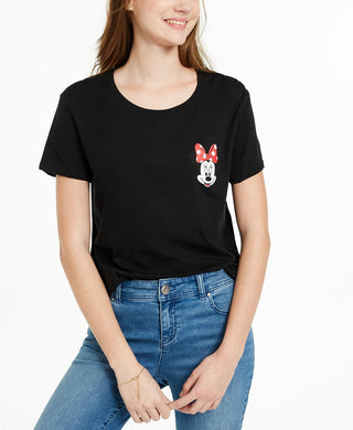 Camiseta Disney Juniors Minnie Mouse Preta Tamanho X-G