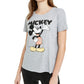 Camiseta estampada do Mickey Mouse da Disney Juniors, cinza, tamanho médio