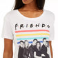 Camiseta feminina Love Tribe Juniors com estampa de arco-íris e amigos, tamanho extra grande, branca