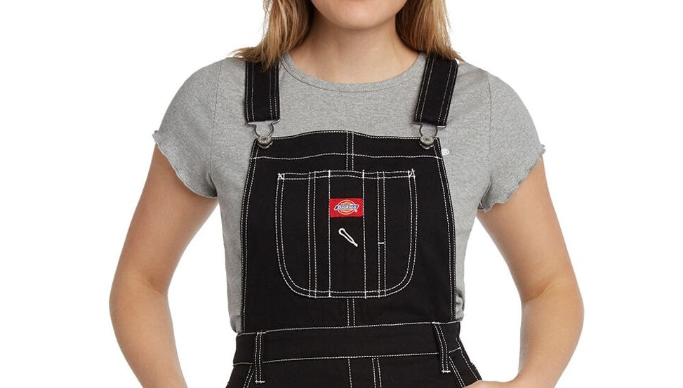 Vestido curto Dickies Juniors, tamanho grande, preto