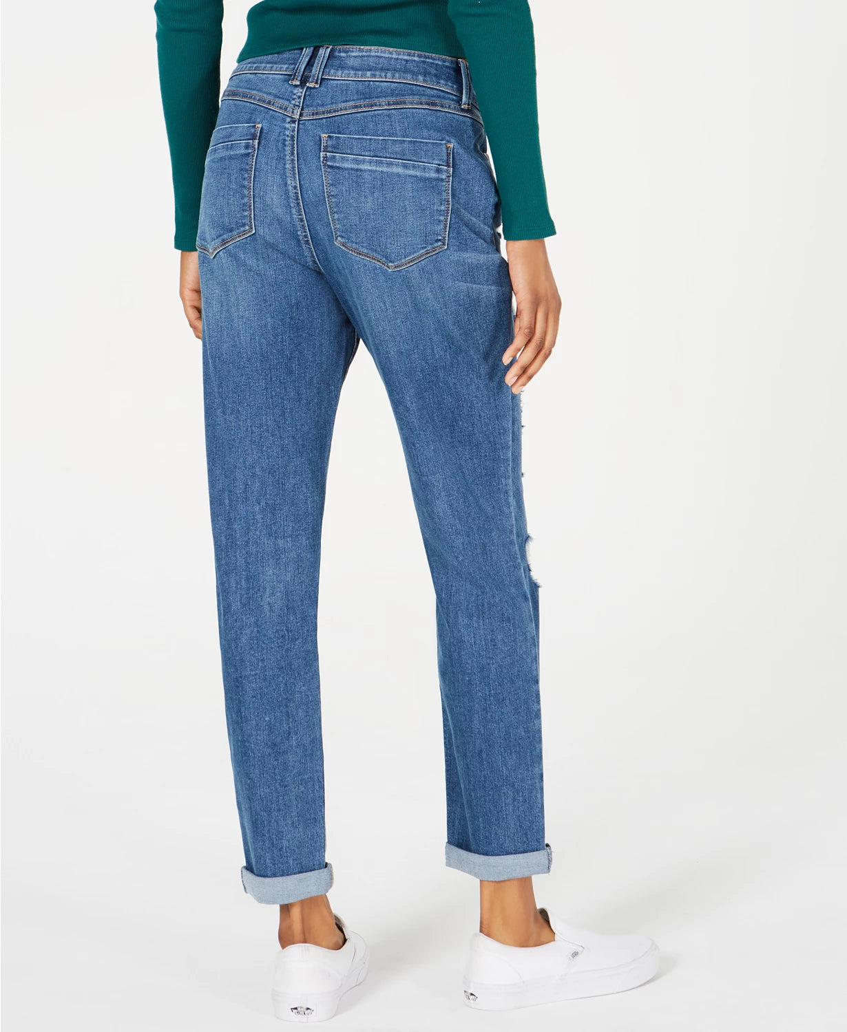 Calça jeans Rewash Junior com botões frontais e cintura alta, azul, tamanho 1