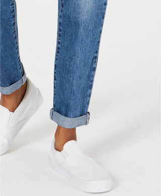 Calça jeans Rewash Junior com botões frontais e cintura alta, azul, tamanho 1