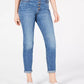 Calça jeans reta com botões e cintura alta Rewash Junior's, azul, tamanho 1