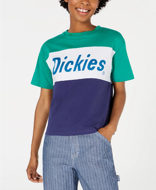 Camiseta Dickies Feminina Colorblock Algodão Gráfico Tomboy Verde Tamanho P