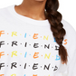 Camiseta estampada de manga comprida Love Tribe Juniors Friends, tamanho médio, branca