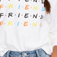 Camiseta estampada de manga comprida Love Tribe Juniors Friends, tamanho médio, branca