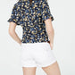 Blusa Peplum Estampada Hooked Up By Iot Juniors Tamanho Grande Marinho
