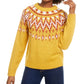 Suéter de gola redonda Fair Isle Juniors Hooked Up, amarelo, tamanho médio