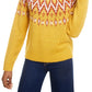 Suéter de gola redonda Fair Isle Juniors Hooked Up, amarelo, tamanho médio
