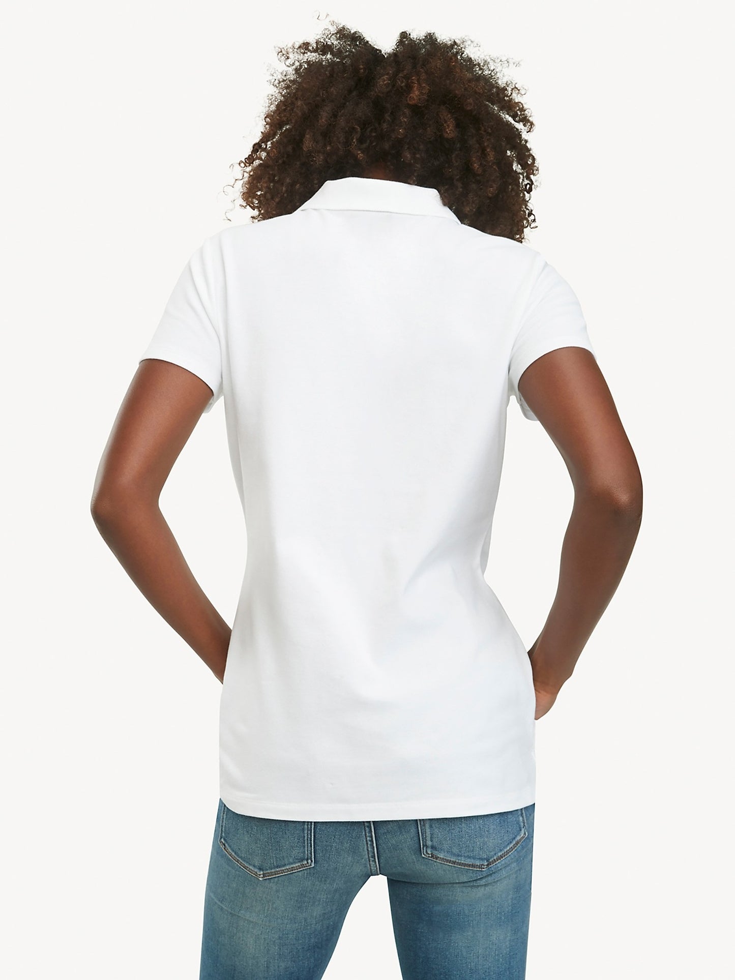 Camisa polo feminina Tommy Hilfiger Core, branca, tamanho XX-G