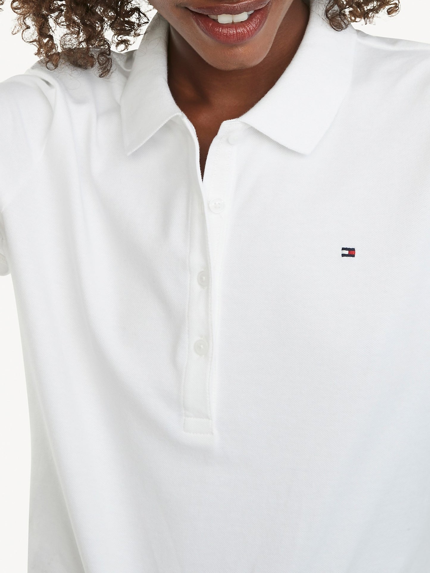 Camisa polo feminina Tommy Hilfiger Core, branca, tamanho XX-G