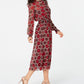 Vestido feminino Tommy Hilfiger manga comprida colmeia vermelho tamanho grande