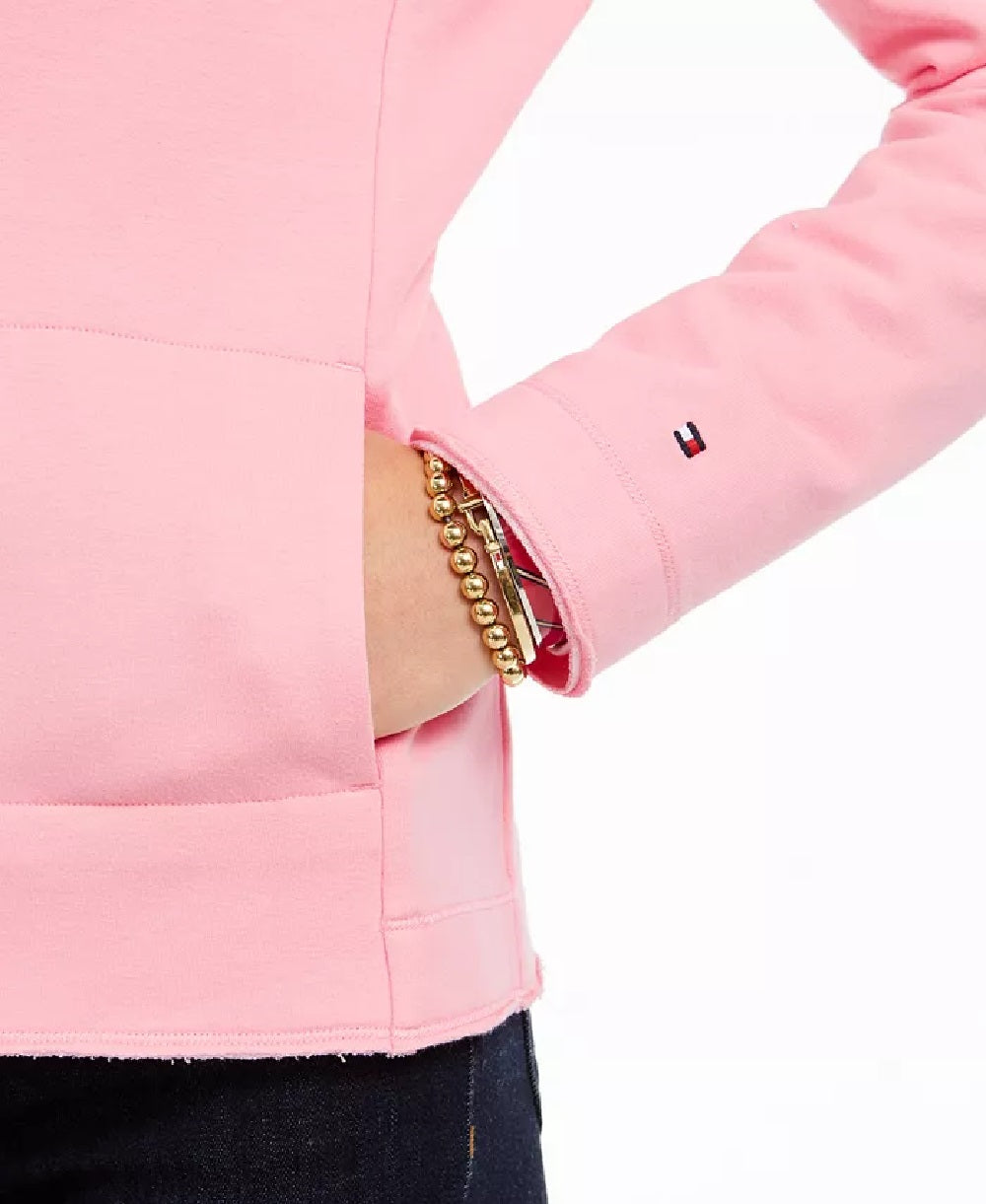 Tommy Hilfiger Blazer Feminino de Malha com Botão Único Rosa Tamanho Médio