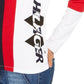 Camiseta Tommy Hilfiger Feminina com Estampa de Logotipo Colorblock Azul Tamanho XS