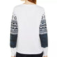 Tommy Hilfiger Fair Isle Cotton Top Feminino Branco Tamanho Grande
