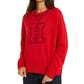 Tommy Hilfiger Suéter feminino de gola redonda Varsity vermelho tamanho extra grande