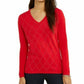 Suéter Tommy Hilfiger Feminino de Algodão Argyle com Tachas Vermelho Tamanho X-G
